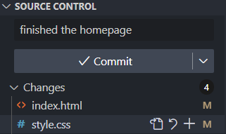 The commit button in VS Code's Source Control panel