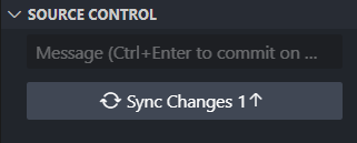 The sync changes button in VS Code's source control panel